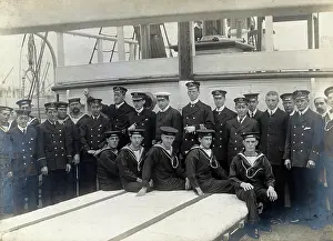 Shackleton Prints: Sir Ernest Shackleton's officers and crew on the deck of the Nimrod: expedition to