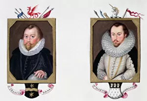 Sir Francis Gallery: Sir Francis Drake and Sir Martin Frobisher, 16th century English navigators, (1825)