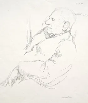 Sir Francis Seymour Haden Asleep, 1897. Creator: William Rothenstein (British, 1872-1945) Sir Francis Seymour Haden Asleep, 1897. Creator: William Rothenstein (British, 1872-1945)