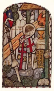 Stained Glass Prints: Sir Galahad. Design for a window at Kelvin-Side, Glasgow, c1914. Artist: Henry Payne