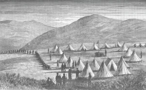 1st Viscount Wolseley Prints: Sir Garnet Wolseleys Camp at Ulundi: Zulus Coming In To Give Up Their Arms, c1880