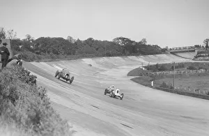 Bend Prints: Sir Henry Birkins Bentley racing RJ Mundays Vauxhall 30 / 98, BARC meeting, Brooklands