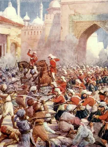 The Raj Prints: Sir Henry Havelock at the relief of Lucknow, c1900. Creator: Howard Davie