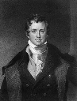 Henry Brougham Collection: Sir Humphrey Davy, Cornish chemist and physicist, (1845).Artist: E Scriven