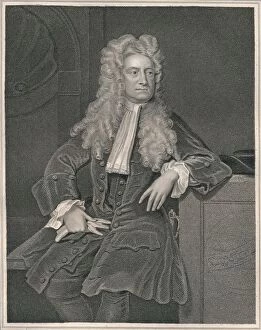 Sir Godfrey Gallery: Sir Isaac Newton, c1700, (early-mid 19th century). Creator: William Thomas Fry