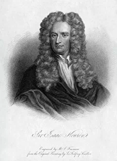 Sir Godfrey Kneller Gallery: Sir Isaac Newton, English mathematician, astronomer and physicist, (19th century).Artist: Freeman