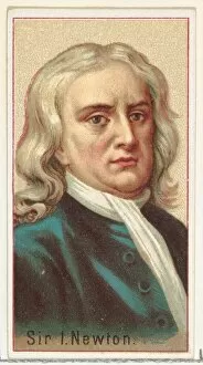 Sir Isaac Collection: Sir Isaac Newton, printers sample for the Worlds Inventors souvenir album (A25