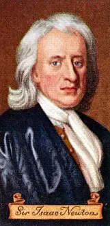 Sir Isaac Collection: Sir Isaac Newton, taken from a series of cigarette cards, 1935