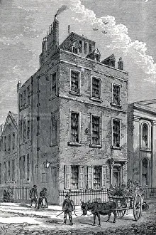 Sir Isaac Prints: Sir Isaac Newtons house on the corner of Orange and St Martins Streets, London, c1880