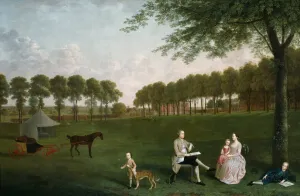 Tents Prints: Sir John Shaw and his Family in the Park at Eltham Lodge, Kent, 1761