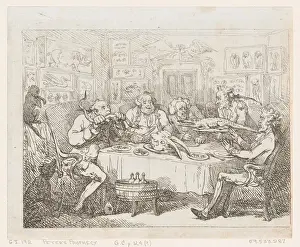 Sir Joseph Banks about to Eat an Alligator ( The Fish Supper )
