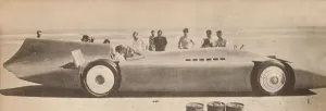 Sir Malcolm Campbell in his new Blue Bird at Dayton Beach, Florida, 1935, (1935) Sir Malcolm Campbell in his new Blue Bird at Dayton Beach, Florida, 1935, (1935)