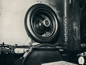 One of Sir Malcolm Campbells tyres running at 300 m. p. h. 1937
