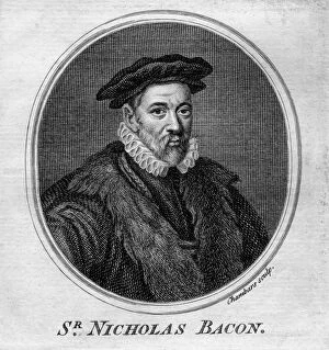 Protestantism Gallery: Sir Nicholas Bacon, 16th century English politician.Artist: T Chambars