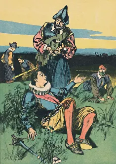 Blackie And Son Ltd Collection: Sir Philip Sidney and the Dying Soldier, c1907