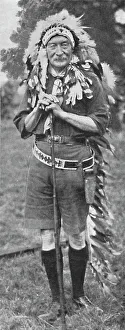 Scout Prints: Sir Robert Baden-Powell, arrayed in the dress of a Red Indian tribe, c1925