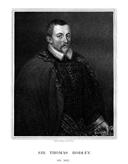 Scriven Prints: Sir Thomas Bodley, English founder of the Bodleian Library, (1823). Artist: E Scriven