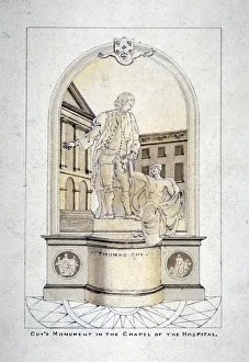 Guys Hospital Prints: Sir Thomas Guys monument in Guys Hospital chapel, Southwark, London, c1790. Artist