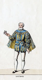 Sands Collection: Sir William Sands, costume design for Shakespeares play, Henry VIII, 19th century