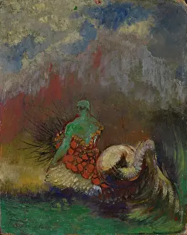 Mythological Creature Prints: Siren, 1900. Creator: Odilon Redon