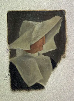 Wimple Prints: A sister of charity. 1857. Creator: Jules Richomme