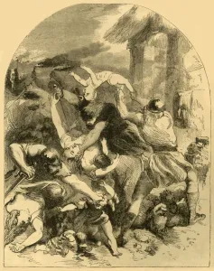The Sister of King Sweyn murdered in the General Massacre of the Danes by the Saxons The Sister of King Sweyn murdered in the General Massacre of the Danes by the Saxons
