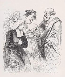 Breviere Louis Henri Gallery: The Two Sisters of Charity from The Complete Works of Béranger, 1836