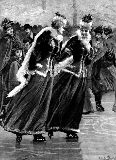 Dresses Prints: Sisters - drawn by Lucien Davis, 1895. Creator: R. Taylor