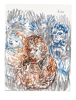 Brush Prints: Sisters And Young Boy, 1933. Creator: Klee, Paul (1879-1940)