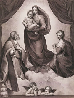 Cherubim Collection: The Sistine Madonna, .n.d. Creator: Johann Friedrich Wilhelm Müller