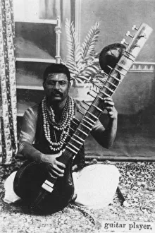 Sitar Prints: Sitar player, India, 20th century