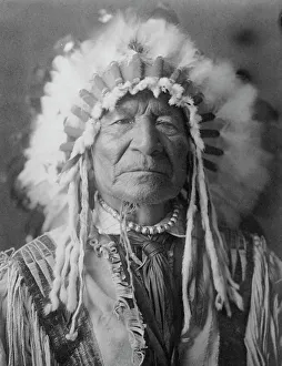 Arikara Prints: Sitting Bear-Arikara, c1908. Creator: Edward Sheriff Curtis