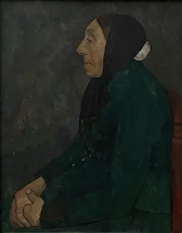 Elderly Woman Prints: Sitting old Peasant woman, 1903. Creator: Paula Modersohn-Becker
