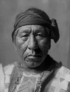 Minatarree Prints: Sitting Owl-Hidatsa, c1908. Creator: Edward Sheriff Curtis