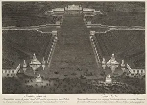 World History Prints: Sixieme journee (31 aout 1674), l'illumination des jardins et du Grand Canal, 1676