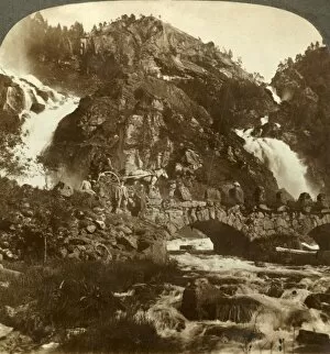 Underwood Travel Library Gallery: Skarafos and Lotefos leaping over rocks, Western Norway, c1905. Creator: Unknown