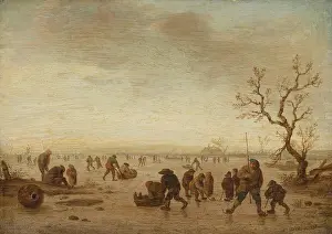 Horizon Prints: Skaters on the Ice, c1642-1645. Creator: Isaac van Ostade