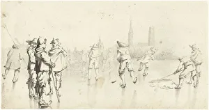 Province Prints: Skaters near Zwolle, c.1610-1640. Creator: Gerard Terborch II