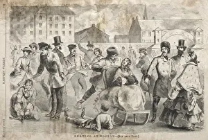 Winslow Homer American Prints: Skating at Boston, 1859. Creator: Winslow Homer (American, 1836-1910)