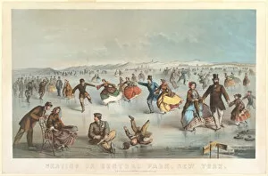 Skating in Central Park, New York, 1861. Creator: Unknown