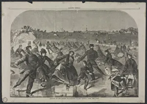 Winslow Homer American Prints: Skating on the Ladies Skating Pond in Central Park, New York, 1860. Creator: Winslow Homer