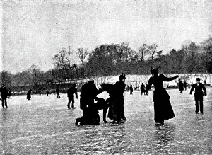 Russell Sons Prints: Skating in London: Highgate Ponds, 1895. Creator: Russell & Sons