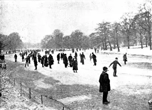 Serpentine Prints: Skating in London: The Serpentine, 1895. Creator: Russell & Sons