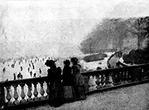 Serpentine Prints: Skating in London: The Serpentine, 1895. Creator: Russell & Sons