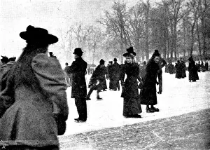 Serpentine Prints: Skating in London: The Serpentine, 1895. Creator: Russell & Sons
