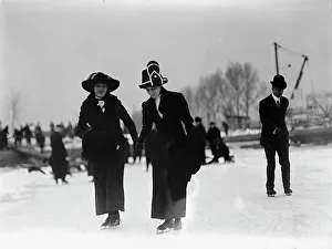 Skate Prints: Skating Party, 1912. Creator: Harris & Ewing. Skating Party, 1912. Creator: Harris & Ewing