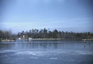 Skating, vicinity of Brockton, Mass. 1940. Creator: Jack Delano