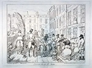 Buttocks Gallery: Sketch for an Al-bum, 1835. Artist: George Cruikshank