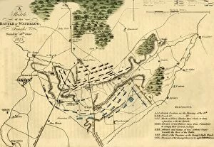 Planning Collection: A Sketch of the Battle of Waterloo, (18 June 1815 ), 1816. Creator: Unknown