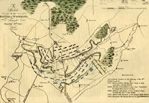 Plan Prints: A Sketch of the Battle of Waterloo, (18 June 1815 ), 1816. Creator: Unknown